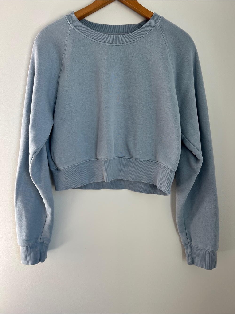 TNA Light Blue Cropped Crewneck Sweatshirt